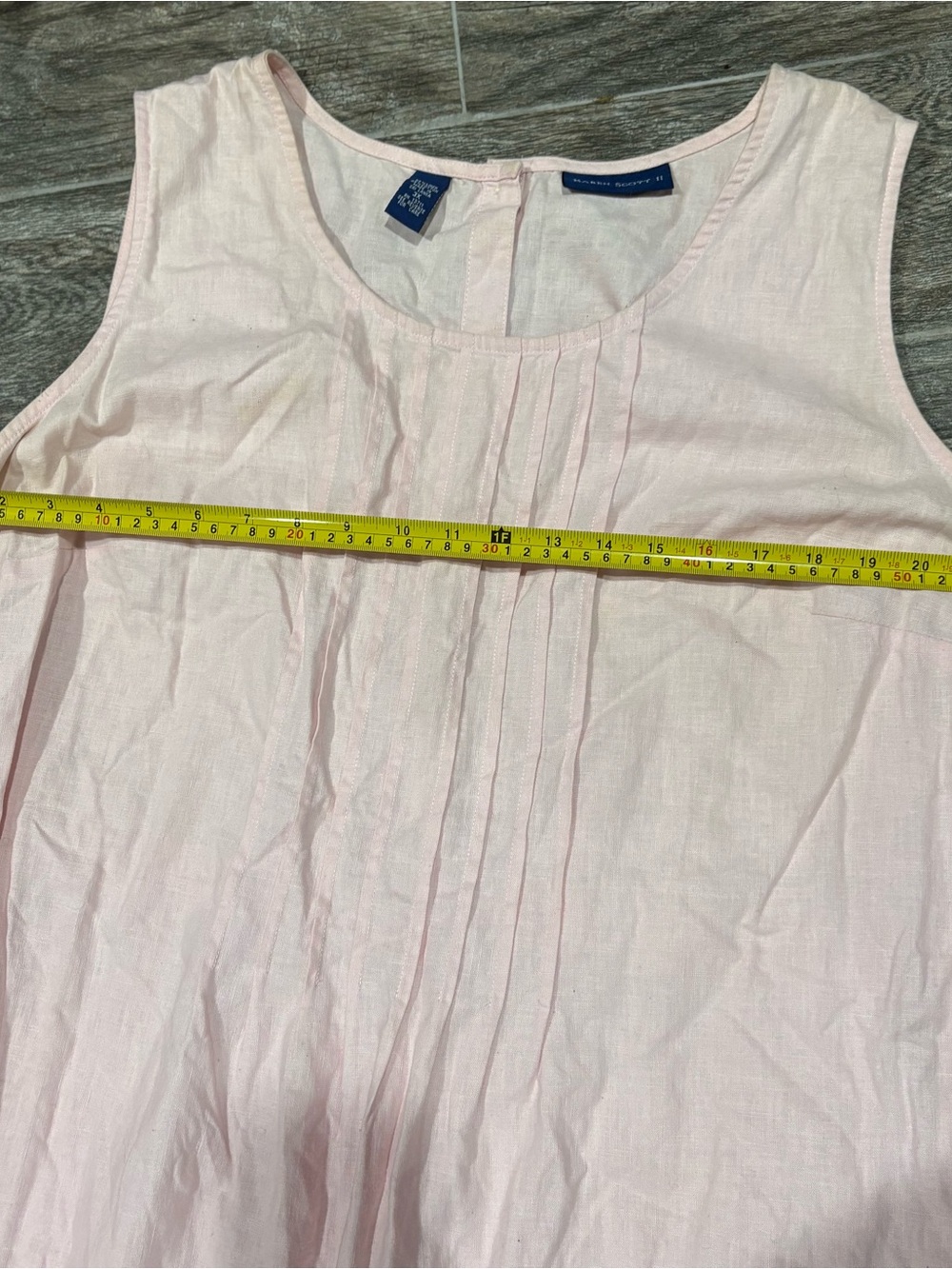 Karen Scott Linen Blend Pink Sleeveless Dress Plus Sz 3X Classic Button Detail - Picture 7 of 9